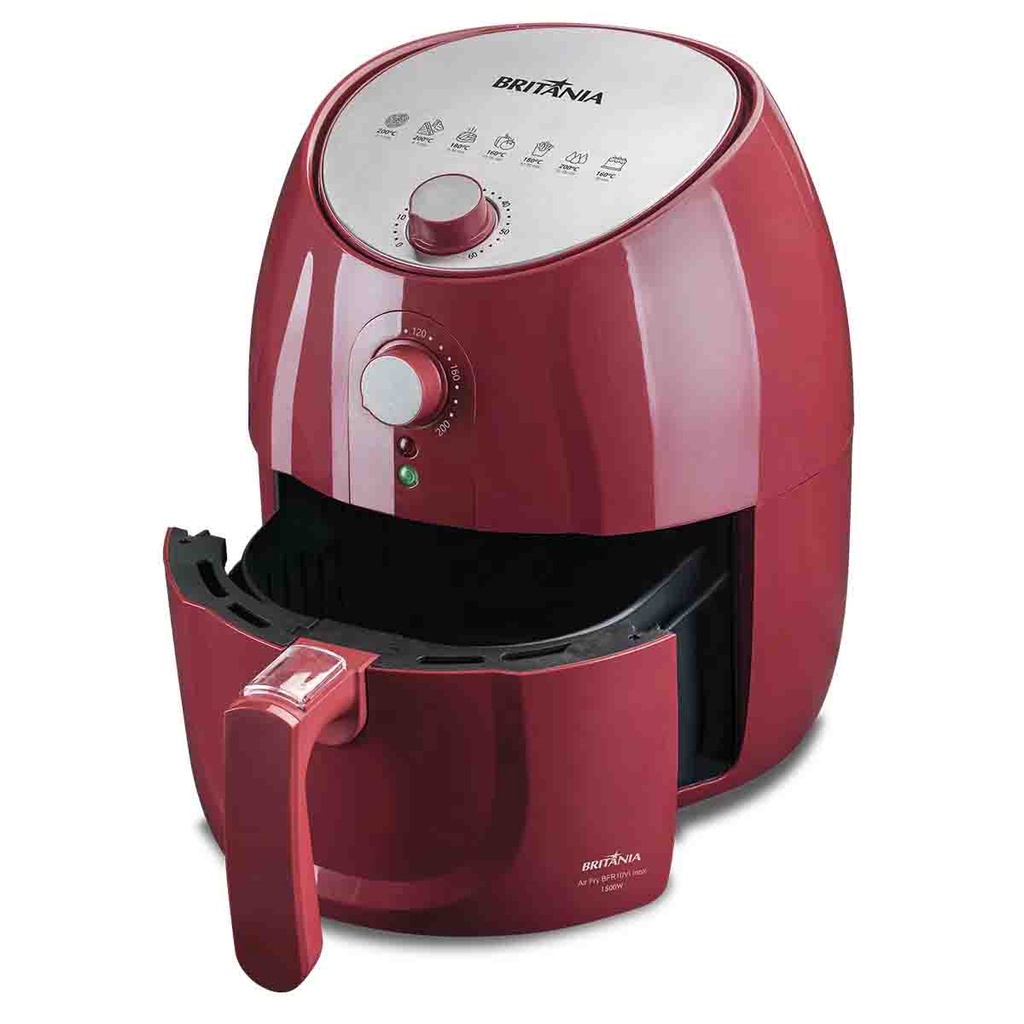 fritadeira air fryer britania 4,1L vermelha inox BFR10V