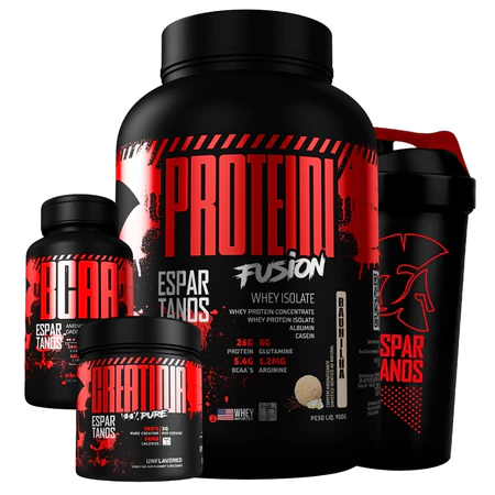 Kit Whey Protein Fusion + Bcaa + Creatina + Shaker - imagem 1
