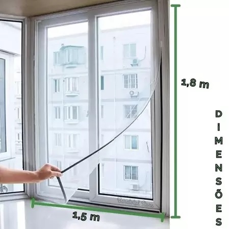 Tela Mosquiteiro Para Janela 150x180cm Com Velcro Anti-inseto Autocolante Pernilongo Removível