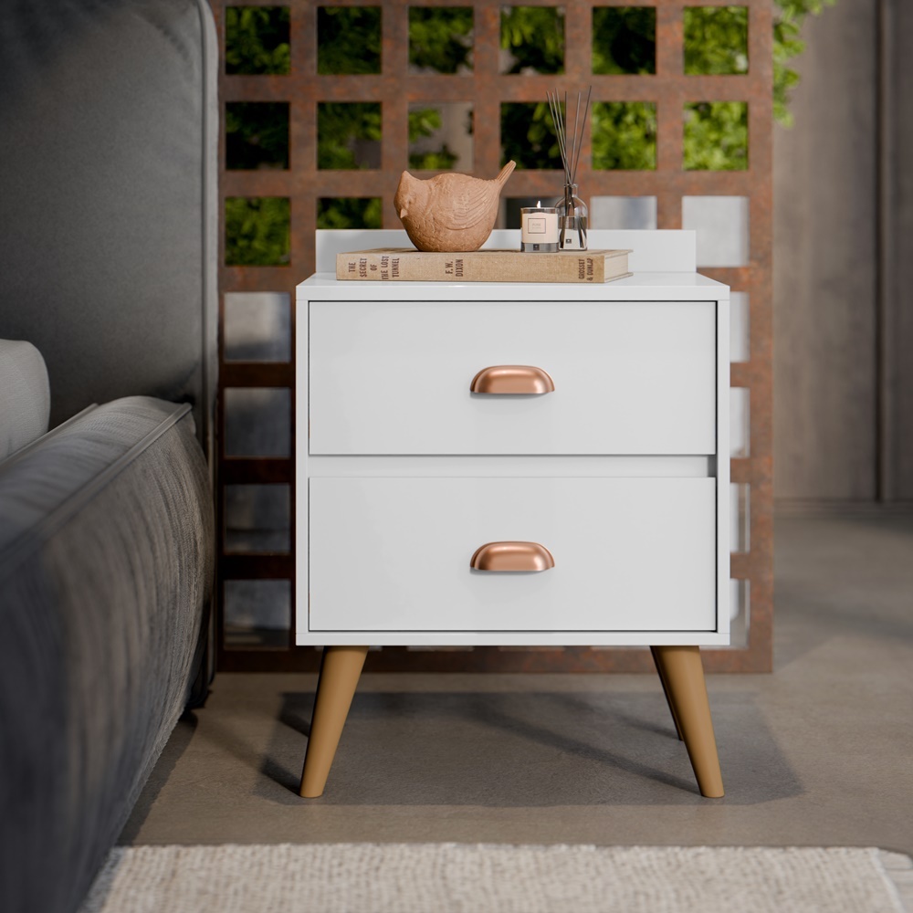 Mesa de Cabeceira Paris 2 Gavetas - Cores