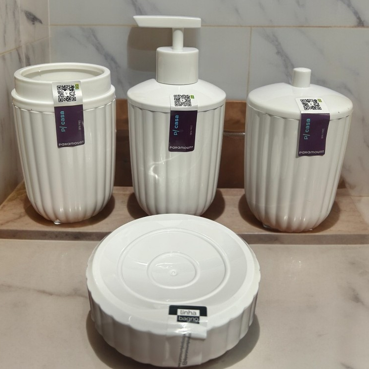 Kit De Banheiro Luxuoso Para Lavabo Com 4 Peças Elegantes