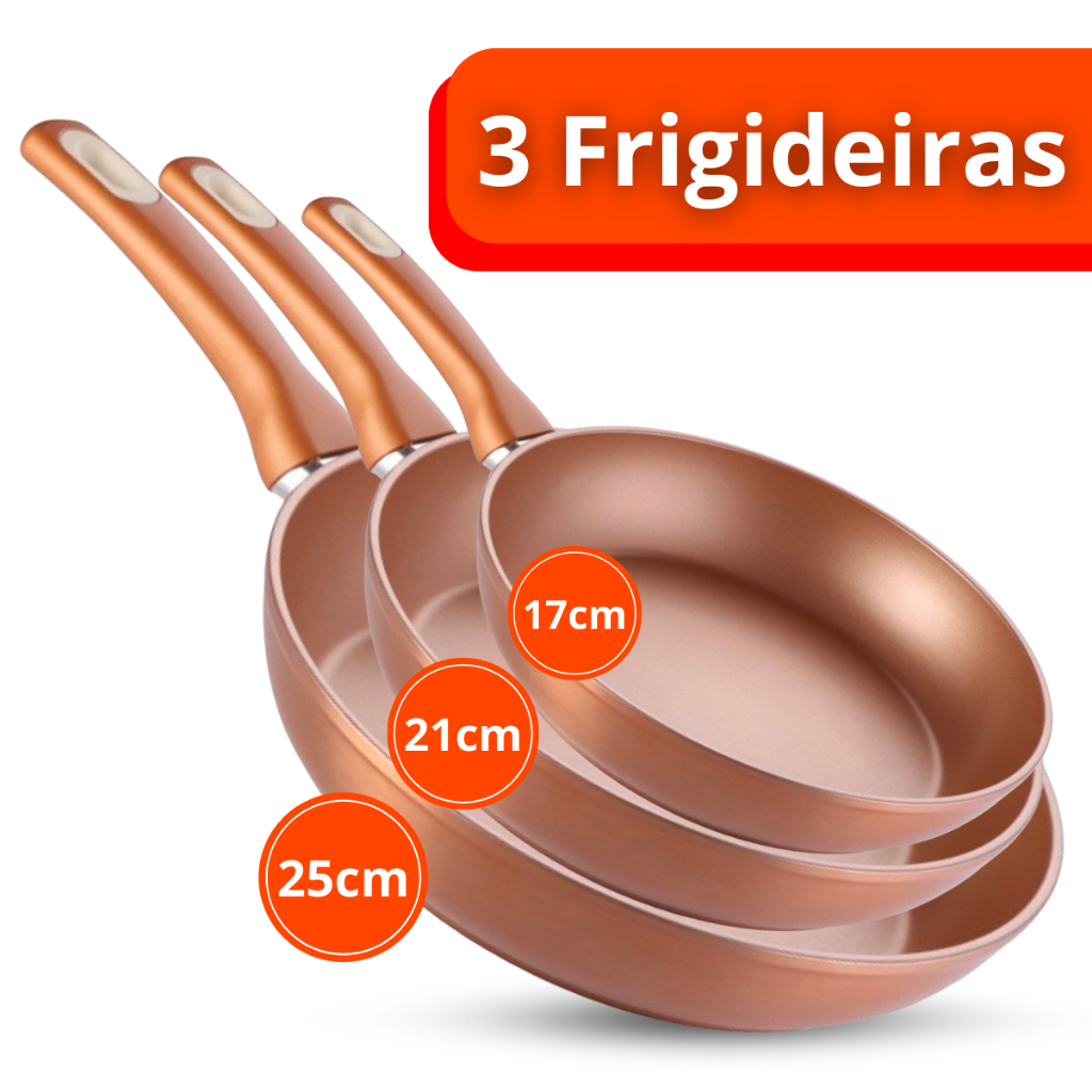 Kit Frigideira Antiaderente Grande Cerâmica Não Gruda Não Vai Óleo Utensilio Domestico Cozinha Dieta