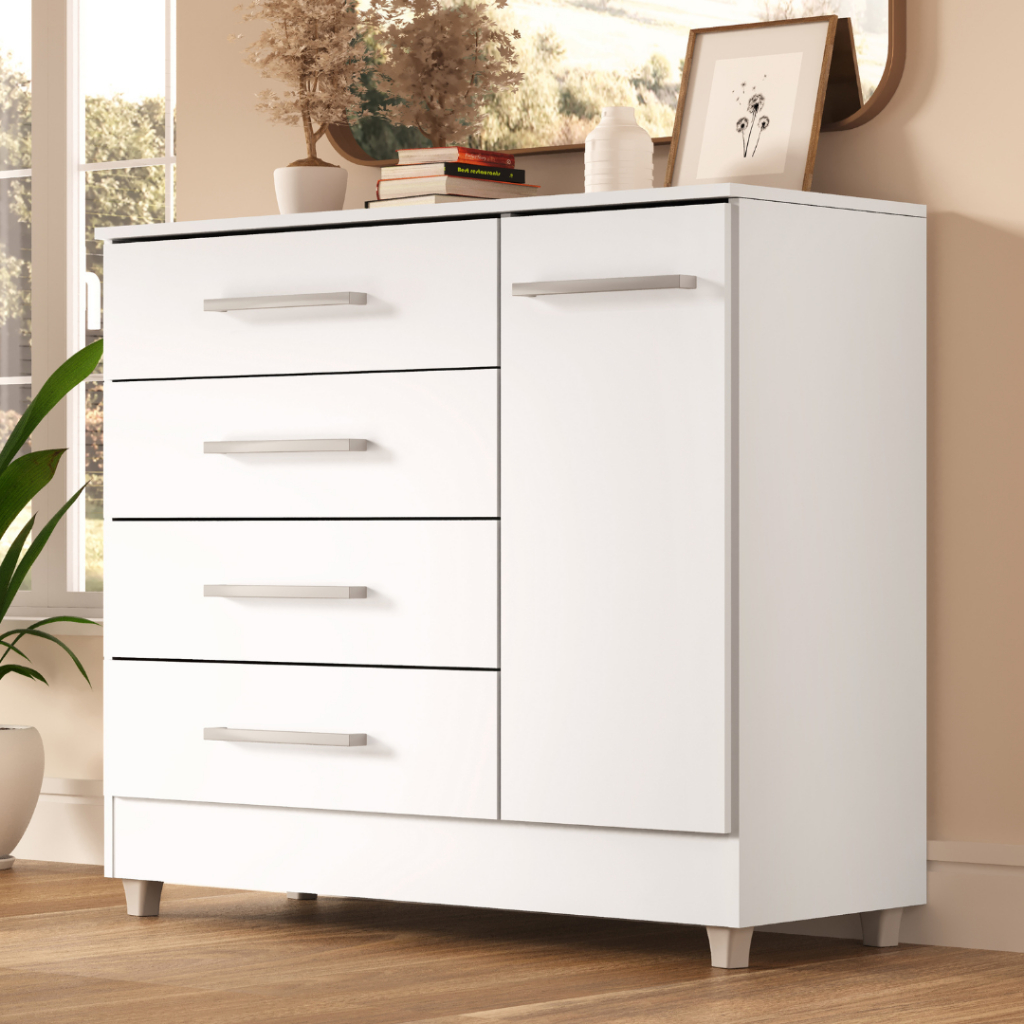 Comoda Laura 4 Gavetas 1 Porta