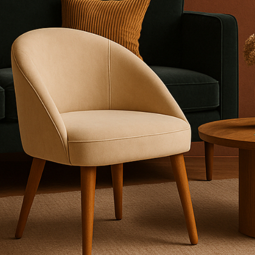 Cadeira Lua Veludo Luxo Decorativa Poltrona para Recepção, Penteadeira, Sala de Estar e Escritório