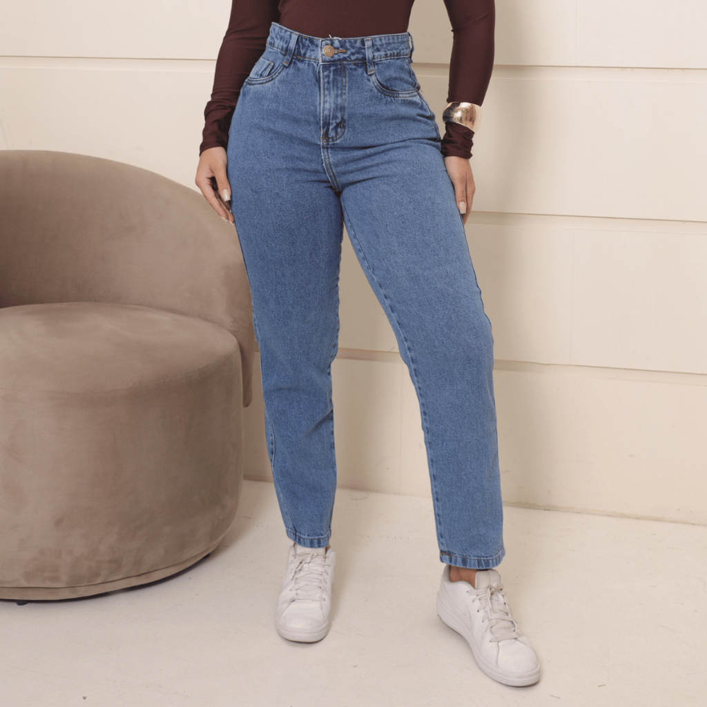 Calça Mom Jeans Cintura Alta Feminina Levanta Bumbum Stillger Jeans