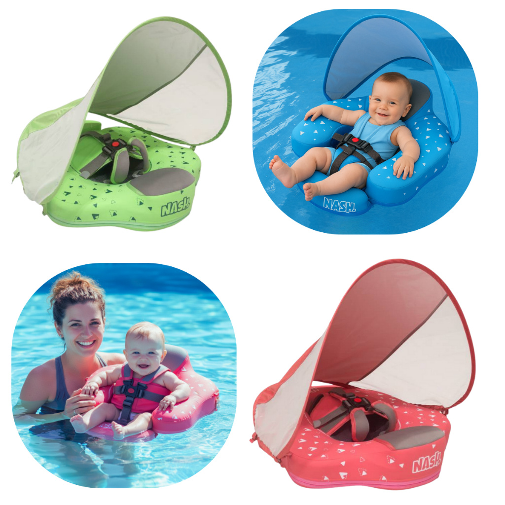 Bóia Flutuador Piscina para Segurança do Bebê com Proteção UV Nash Rosa e Azul