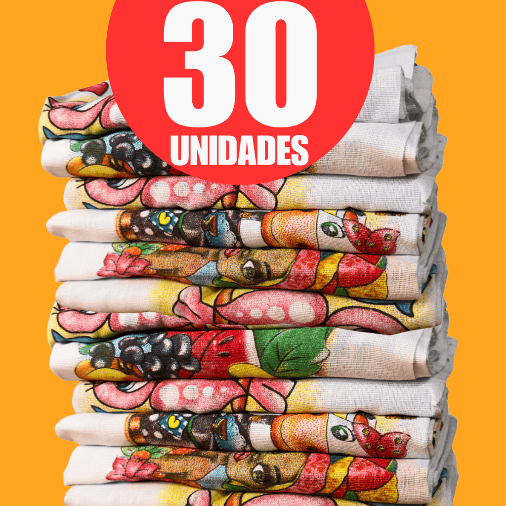 Kit Panos de Prato Estampados 100% Algodão com Bainha – Atacado e Varejo Econômico