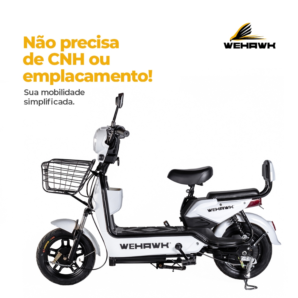 Bicicleta Elétrica Scooter 500w WeHawk Basket WX-03 32Km/h Autonomia 40Km