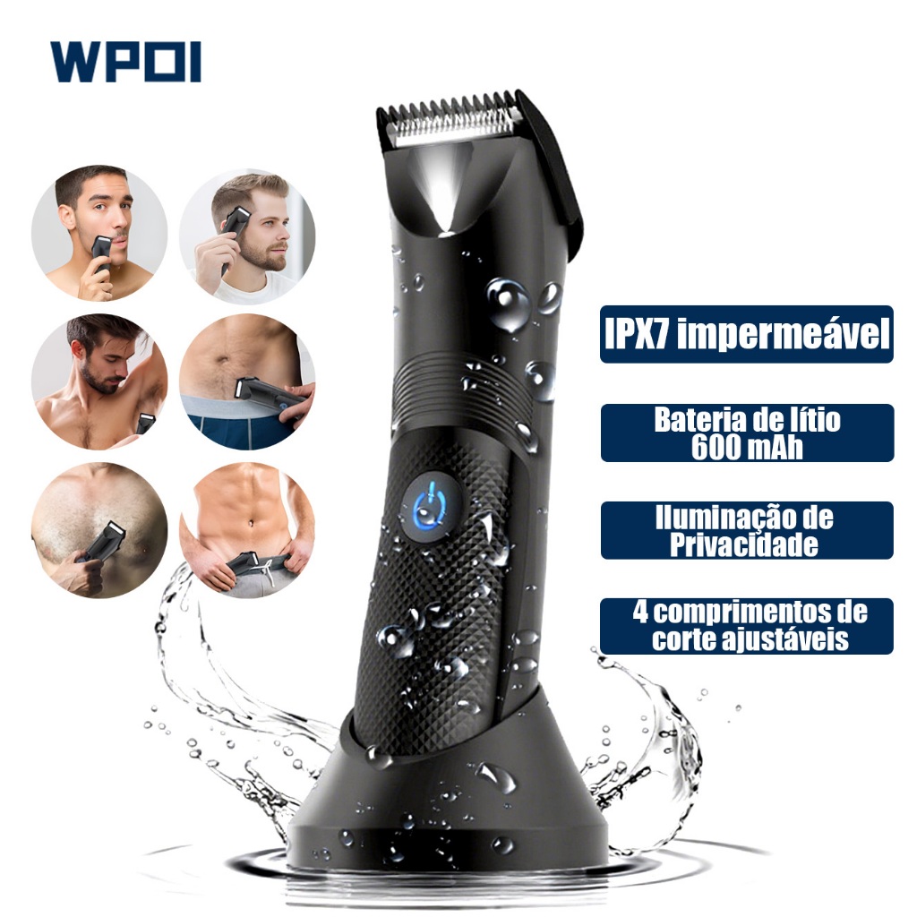 Barbeador Masculino Aparador De Pelos Corporal Sem Fio Elétrico À Prova D'água Recarregável