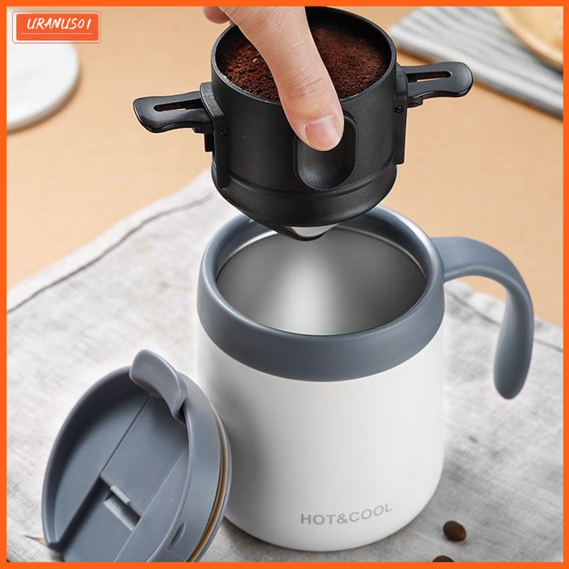 Cafeteira Portátil Dobrável Filtro De Café Em Aço Inoxidável Porta-Reutilizável Descarga Sem Papel Sobre Secador