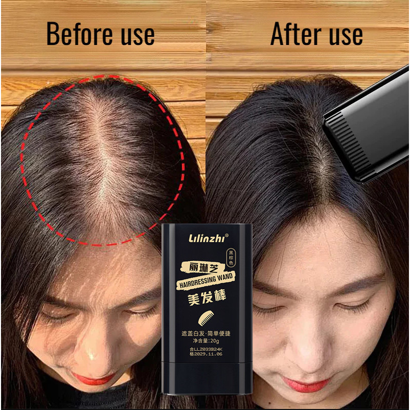 Bastão De Cabelo À Prova D'água E De Suor , Sem Manchas Desbotamento , Cobre Cabelos Grisalhos , Pente Dentado Natural ,