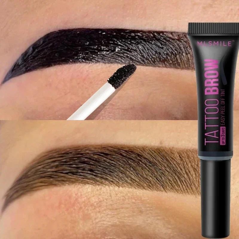Gel Semi-Permanente Para Sobrancelhas À Prova D'água Tattoo Tint Long-lasting Black Brown Dye Eyebrow Cream Cosmético