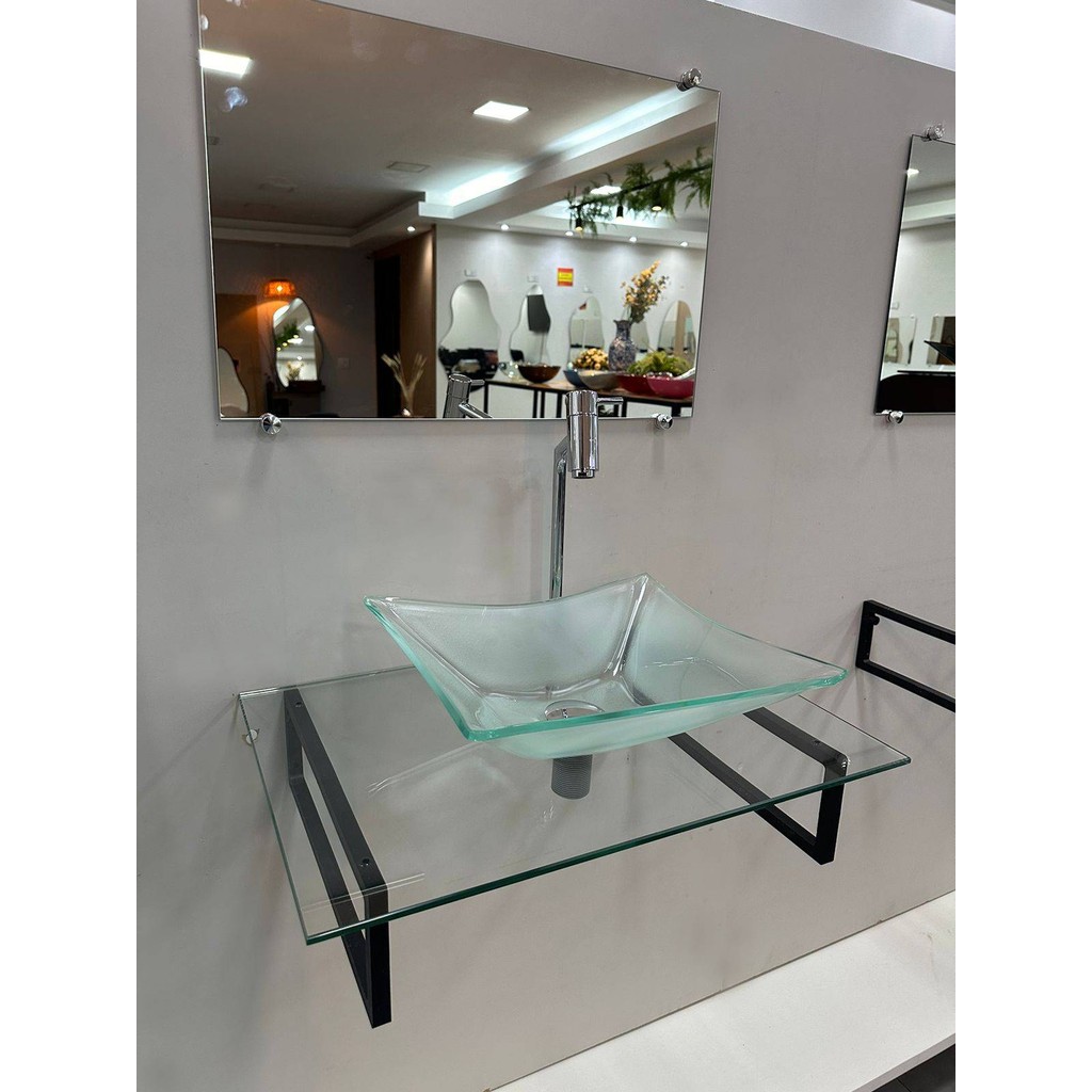 Gabinete De Vidro Banheiro Tampo Lavatório Pia 40x40cm 50x40cm 60x40cm PPR Cores