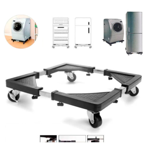 Suporte De Geladeira / Maquina De Lavar E Fogão Inox Com Rodinhas Grande Envio Imediato 54x54