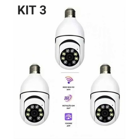 Kit de câmera de segurança sem fio à prova d'água com rotação de 360°, icsee, visão noturna full HD