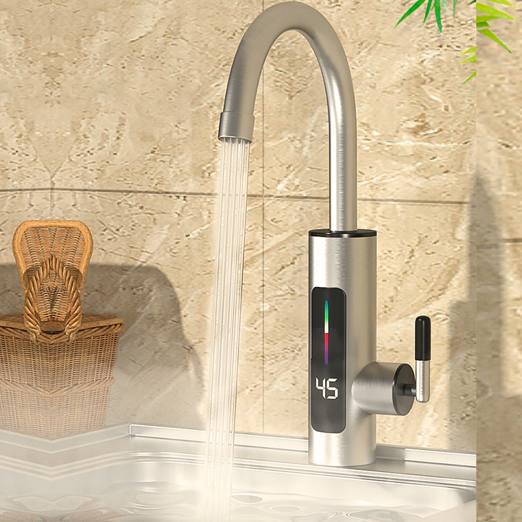 Torneira Elétrica (110V) OU (220V) Para Cozinha Banheiro Com Visor de Temperatura Regulagem e Giratória 360°