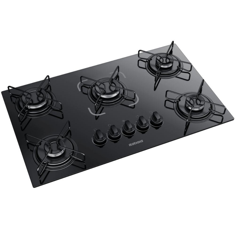 Cooktop Itatiaia Essencial 5 Bocas Mesa Vidro Preto Bivolt