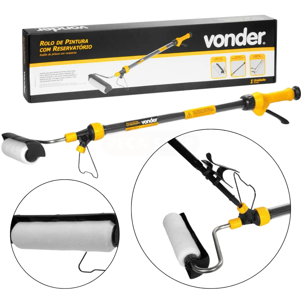 Rolo De Pintura Profissional Com Reservatório De Tinta - Vonder