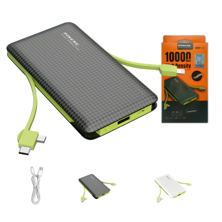 Carregador Portátil Power Bank 10000mah com 3 Saídas v8 iphone e type-c KD-956