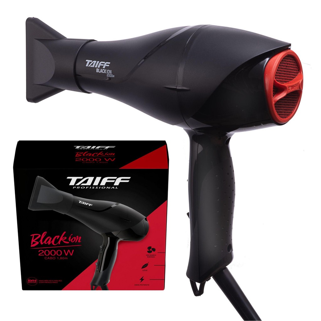 Secador De Cabelo Taiff Black Ion Profissional Original2000W