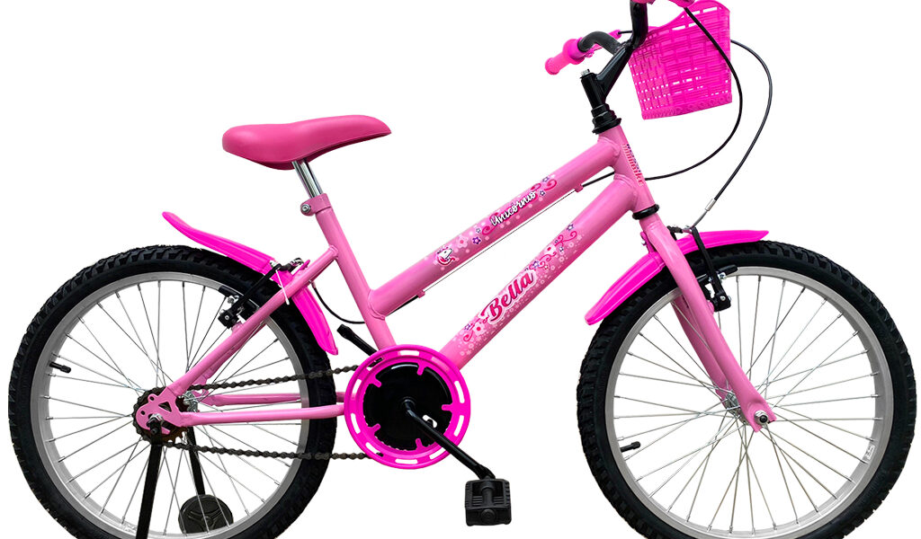 Bicicleta Aro 20 Infantil Feminina Com Cesta E Rodas Auxiliares Meninas