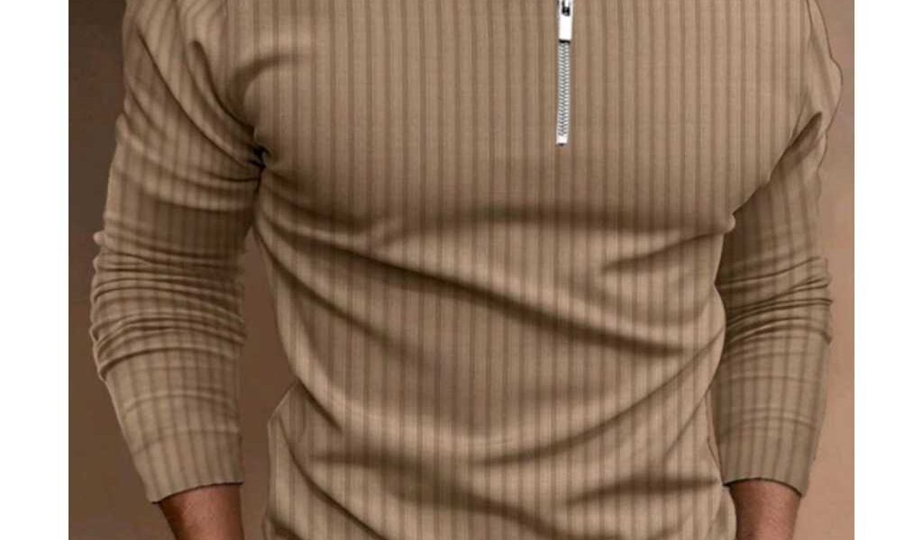 Camisa POLO casual listrada manga LONGA