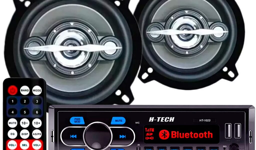 Aparelho Mp3 Com Bluetooth Radio Fm Usb + Alto Falante Leson 5 Polegadas Leson