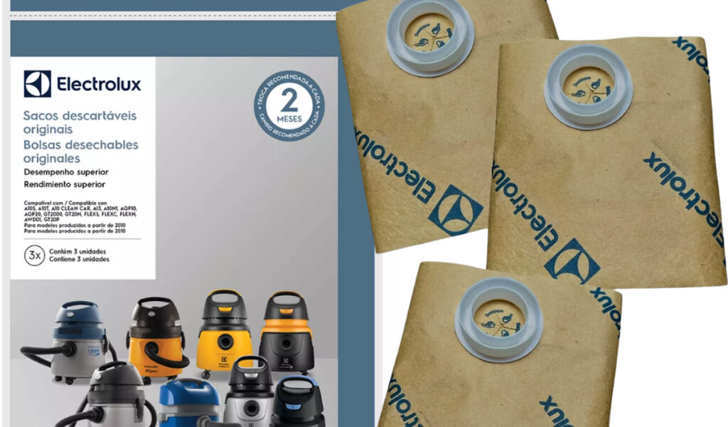 Kit 3 Sacos Aspirador de pó Electrolux a10 a13 a10n1 aqp10 gt 200 gt20n original
