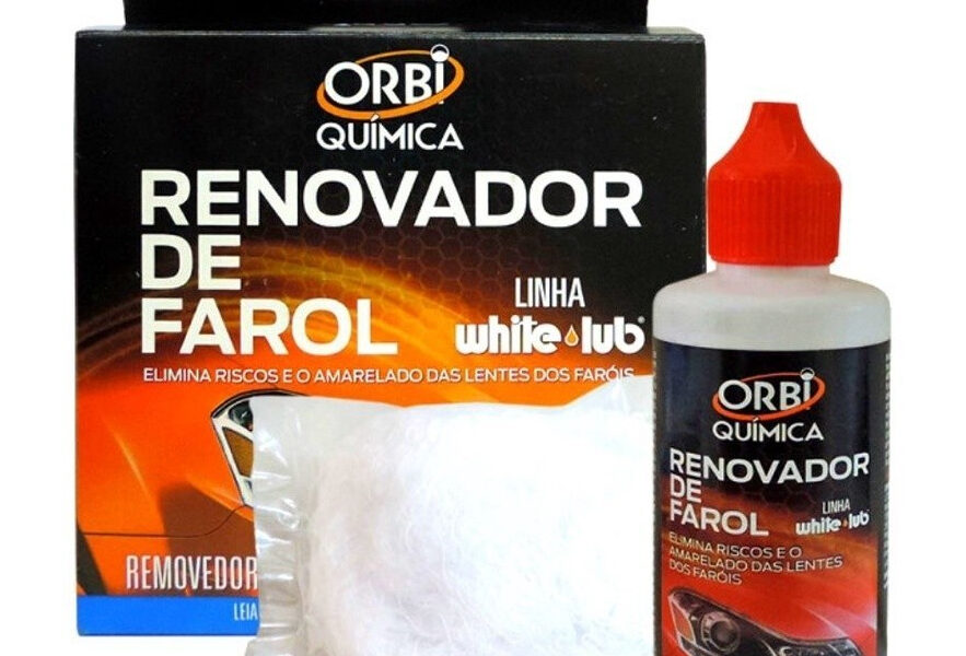 Renovador de Farol Orbi Tira Amarelado e Aspecto Fosco Revitalizador 50ml + Estopa