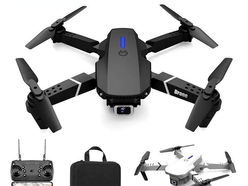 Drone E88 PRO Camera 4K Com 1 Bateria WI-FI PRETO NOVO