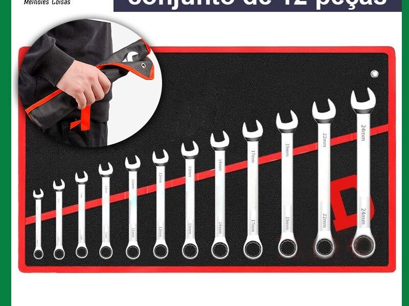 Jogo Chave Combinada Boca Estrela 12 Peças Profissional combinação de aço carbono Chave fixa