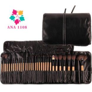 ANA1108 Kit 32 Peças Conjunto De Pincéis De Maquiagem Para Pó Sombra Delineador Lábios com estojo