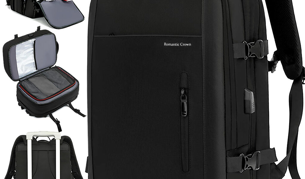 ROMANTIC CROWN Mochila de Viagem MascuIina e Feminina ImpermeaveI Reforçada Executiva para Notebook