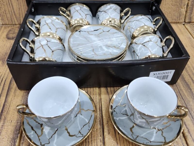 Xícara de café kit com 12 peças de Cerâmica em porcelana1