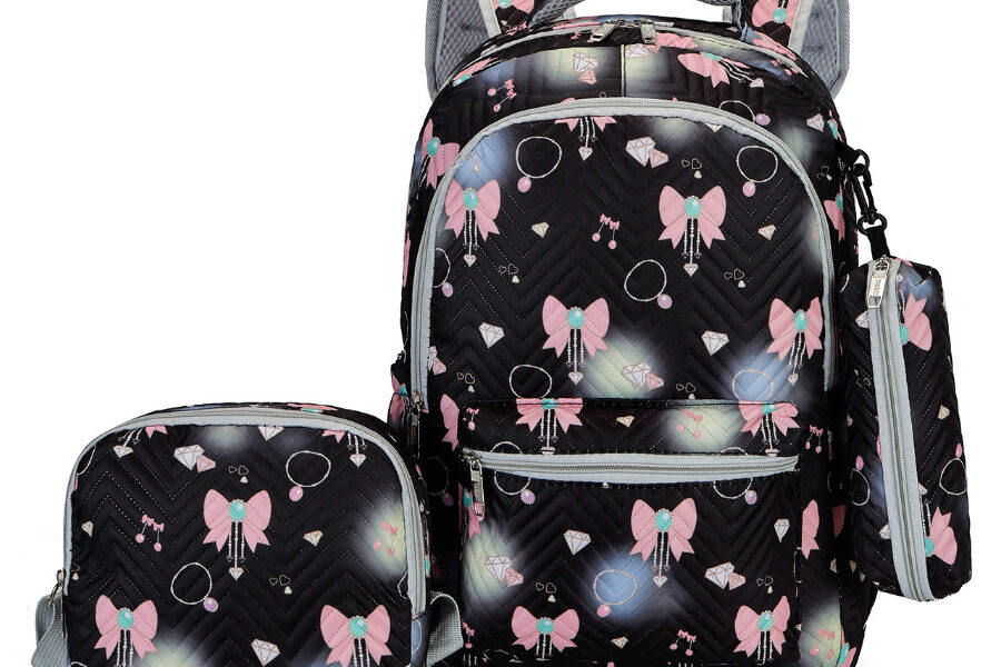 Kit 3 Peças: Mochila 3d Escolar, Impermeavél Reforçada Lancheira Térmica e Estojo Espaçoso Princesa