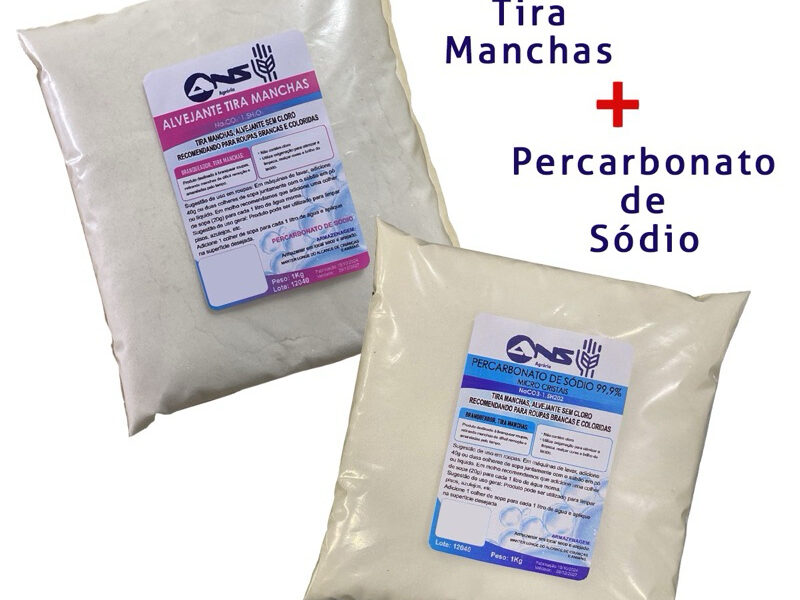 Tira manchas alvejante 1kg + Percarbonato de sódio 1kg