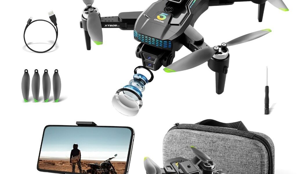 XT505 4K GPS Drone with Brushless Motor, 2 Batteries, Optical Flow, 5G WiFi & Gimbal - 22min Flight