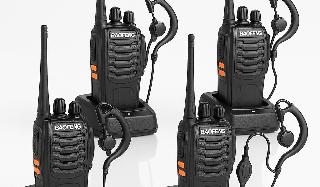 Kit Rádio Comunicador Walk Talk Baofeng 777s com 16 Canal Alcance de 12Km Radinho Segurança Portátil