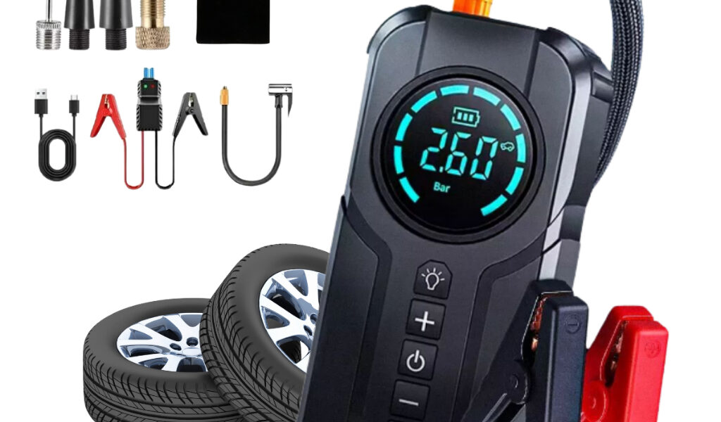 Bateria Auxiliar De Partida Portátil Com Bomba De Ar de Rosquear