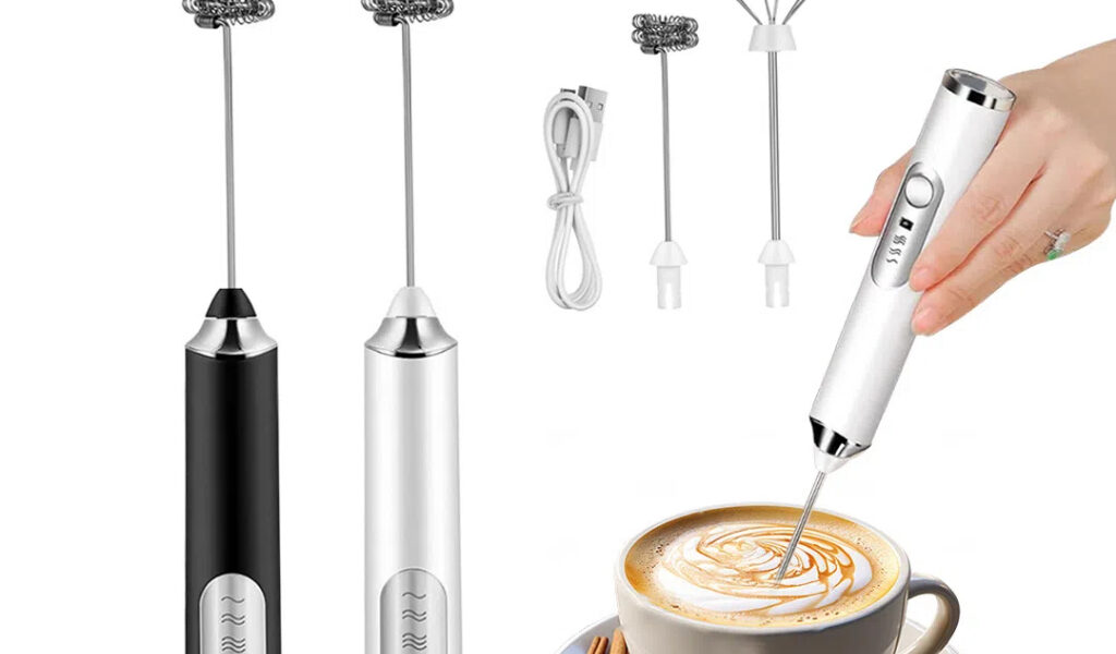 Batedor Misturador Mixer Elétrico para Bebidas Leite Café Clara de Ovos 2 em 1 Utensílios de Cozinha