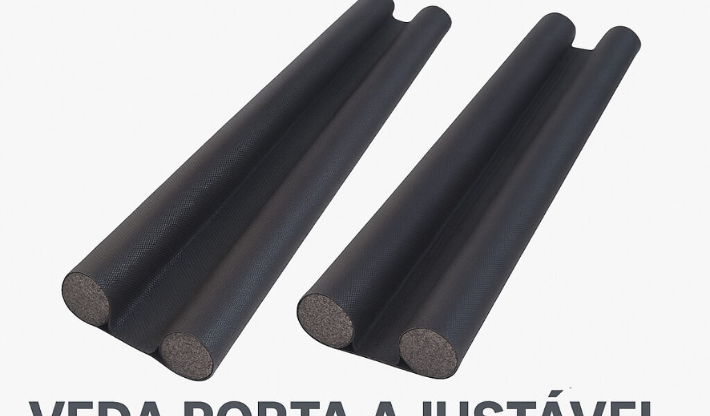 Kit 1 ou 2 Unidades de Veda Porta Ajustável Protetor Rolinho Impermeável 80cm 90cm 100cm