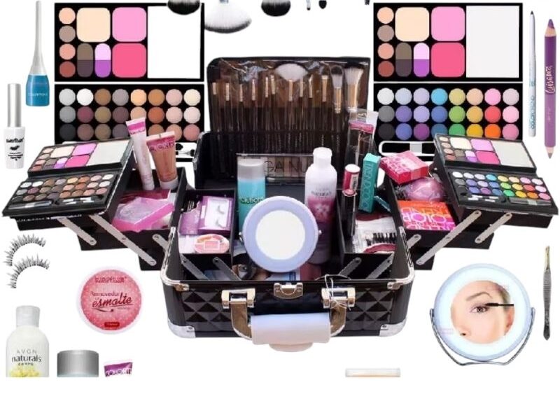 kit de maquiagem blogueira completo com pinceis, 10 itens