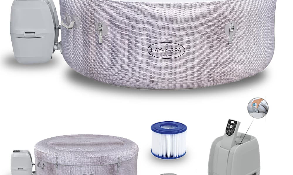 Banheira Ofurô Spa Inflável Cancun 669L + Bomba Filtrante Aquecedora + Capa Bestway