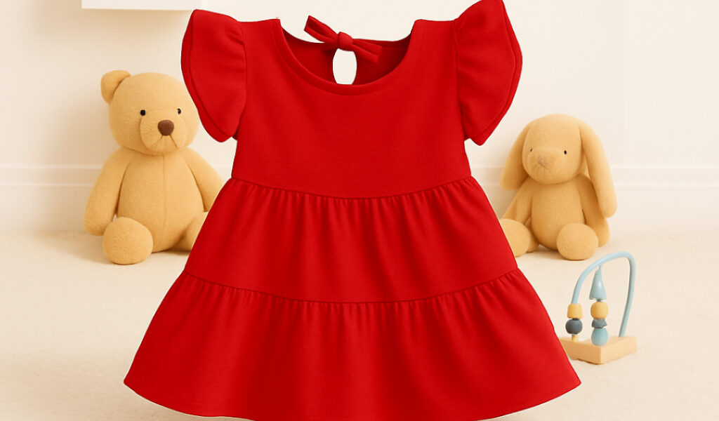 Vestido Marias Menina Tecido Dunas – Delicado, Confortável e Cheio de Charme Vermelho Natalino