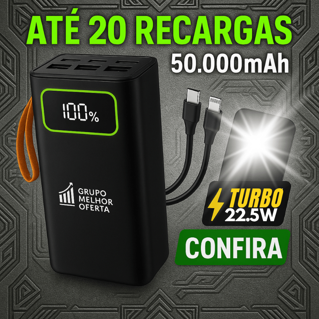 Power Bank Turbo Carregador Portátil 30.000 mah 50000 mAh 22.5 w 20000mah Super Rápido Tipo-c