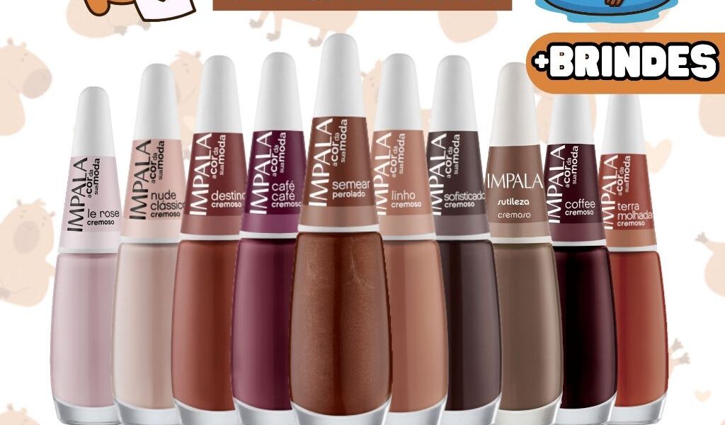 Kit 10 Esmaltes Impala Marrom Nude Esmalte Capivara Atacado