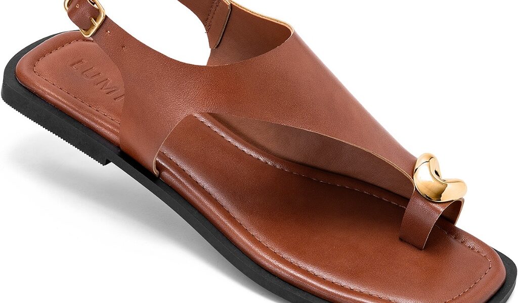 Sandália Rasteira Feminina Lumiss Enfeite Metalizado Confortável