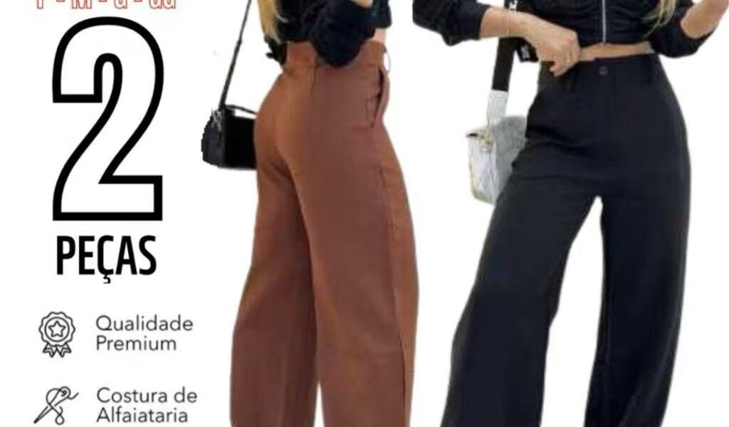 Kit 2 Calça Alfaiataria PREMIUM Cintura Alta Com Bolso PROMOÇÃO