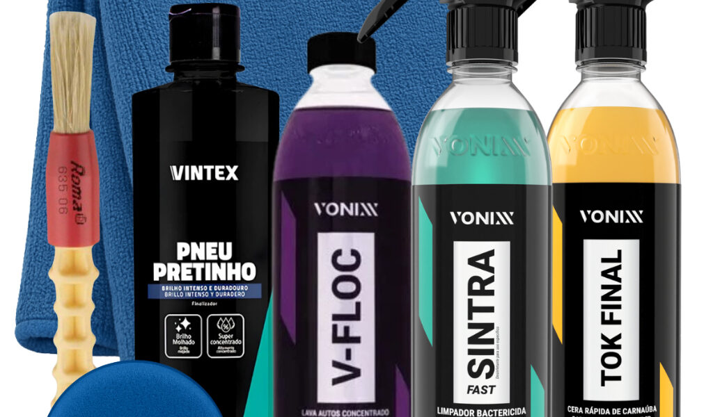 KIT SHAMPOO V-FLOC SINTRA FAST CERA TOK FINAL VONIXX PNEU PRETINHO VINTEX