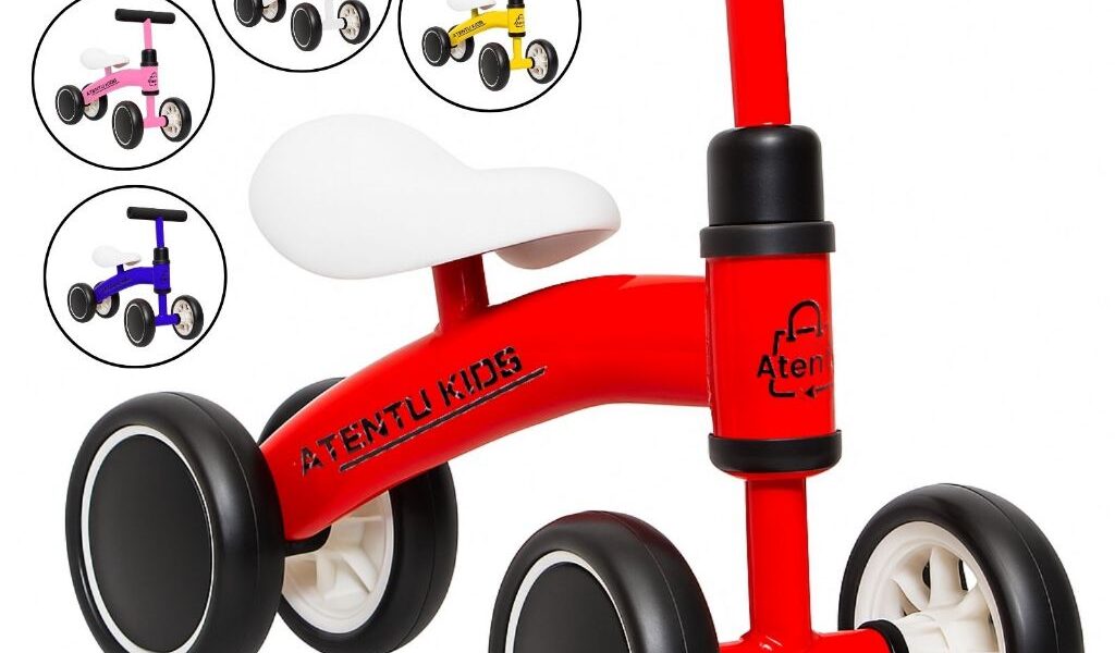 Bicicleta De Equilíbrio Andador Infantil Sem Pedal 4 Rodas